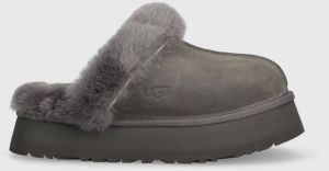 Semišové papuče UGG Disquette šedá farba, 1122550