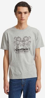 Bavlnené tričko Wood Wood Ace x Garfield 30045701.2222-GREYMEL, šedá farba, s potlačou