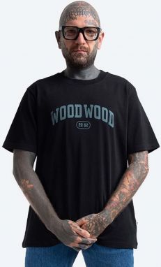 Bavlnené tričko Wood Wood Bobby IVY T-shirt 12135703.2489-GREYMEL, čierna farba, s potlačou