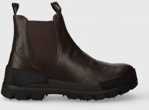 Kožené topánky chelsea Polo Ralph Lauren Oslo Chelsea pánske, hnedá farba, 812913556002