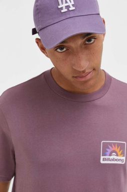Bavlnené tričko Billabong fialová farba, jednofarebný