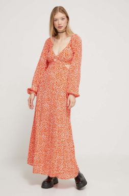 Šaty Billabong oranžová farba, maxi, áčkový strih