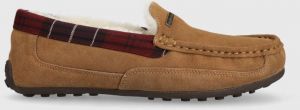 Semišové papuče Barbour Martin pánske, hnedá farba, MSL0021BE51