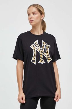Bavlnené tričko 47brand MLB New York Yankees dámske, čierna farba