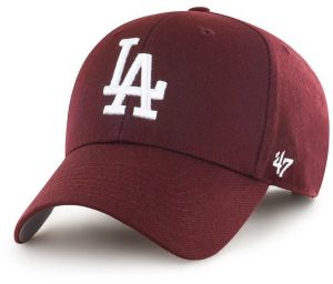 Čiapka 47brand MLB Los Angeles Dodgers červená farba, s nášivkou