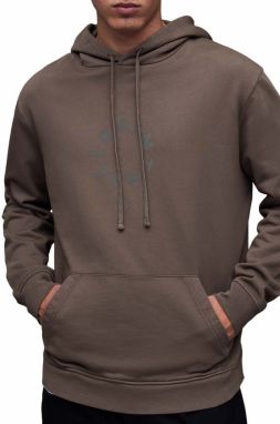 Bavlnená mikina AllSaints MG079Z TIERRA OTH HOODY pánska, hnedá farba, s kapucňou, s potlačou