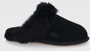 Semišové papuče UGG Scuff Scuffette II čierna farba, 1122750.BLK