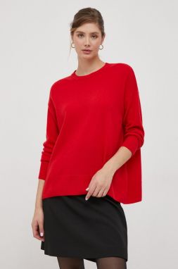 Vlnený sveter Sisley dámsky, červená farba, tenký