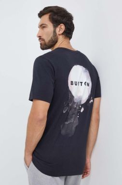 Bavlnené tričko Burton pánsky, čierna farba, s potlačou
