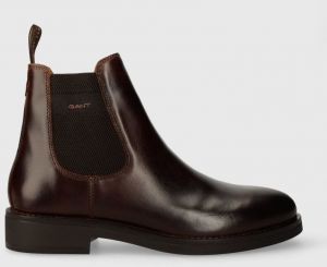 Kožené topánky chelsea Gant Prepdale pánske, hnedá farba, 27641420.G45