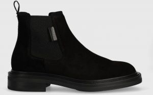 Semišové topánky chelsea Gant Fairwyn pánske, čierna farba, 27653405.G00