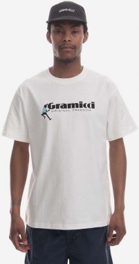 Bavlnené tričko Gramicci Dancing Man Tee G3SU.T045-white, biela farba, s potlačou