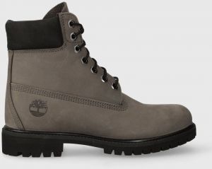 Semišové členkové topánky Timberland 6in Premium Boot pánske, šedá farba, TB0A62BH0331