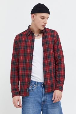 Bavlnená košeľa Superdry pánska, červená farba, regular, s golierom button-down