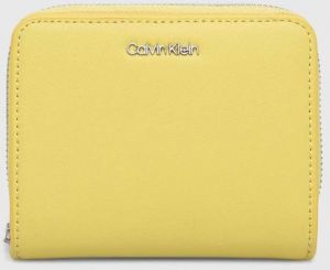 Peňaženka Calvin Klein dámsky, žltá farba