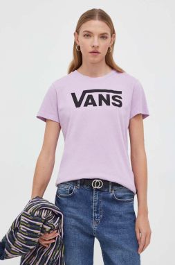 Bavlnené tričko Vans dámsky, fialová farba