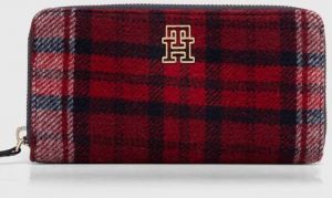 Peňaženka + kľúčenka Tommy Hilfiger dámsky, červená farba