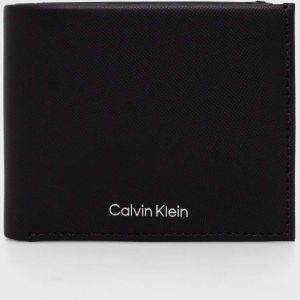 Kožená peňaženka Calvin Klein pánsky, čierna farba