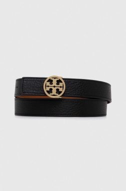 Obojstranný kožený opasok Tory Burch dámsky, čierna farba