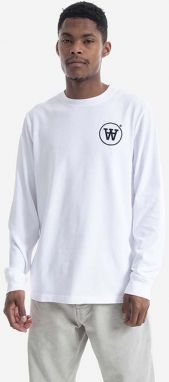 Bavlnené tričko s dlhým rukávom Wood Wood Mak 10145405.2323-WHITE, biela farba, s potlačou