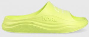 Šľapky Karl Lagerfeld SKOONA pánske, zelená farba, KL75008