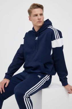 Mikina adidas Originals pánska, béžová farba, s kapucňou, s nášivkou