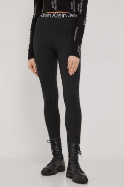 Legíny Calvin Klein Jeans dámske, čierna farba, jednofarebné