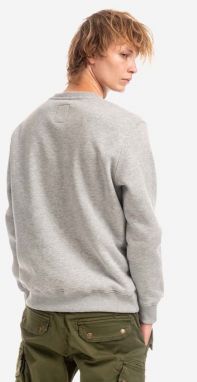 Mikina Alpha Industries Basic Basic Sweater Small Logo 188307.17, pánska, šedá farba, s potlačou