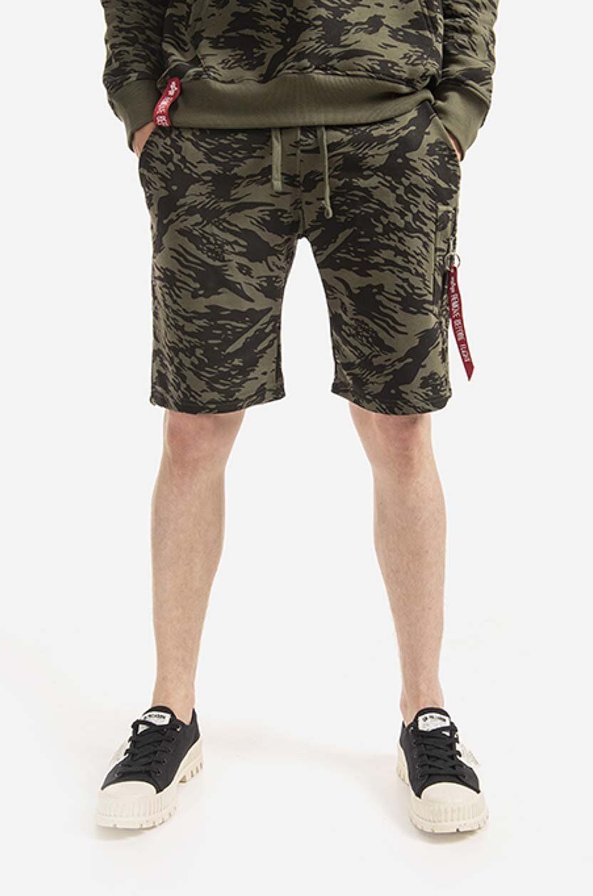 Šortky Alpha Industries X-Fit Cargo Short Camo 166301C.634-green, pánske, zelená farba