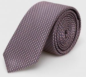 Hodvábna kravata HUGO ružová farba