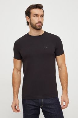 Tričko Calvin Klein pánsky, čierna farba, jednofarebný