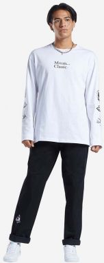 Bavlnené tričko s dlhým rukávom Reebok Classic Skateboard Longsleeve Tee HT8175-white, biela farba, s potlačou