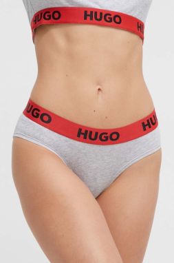 Nohavičky HUGO šedá farba