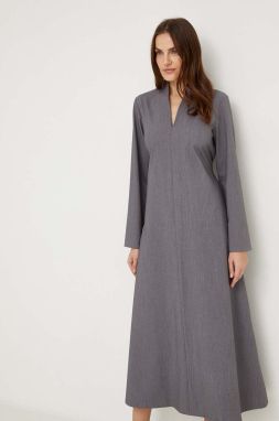 Vlnená sukňa Answear Lab šedá farba, maxi, oversize
