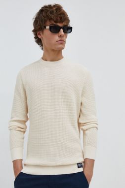 Bavlnený sveter Superdry béžová farba, tenký