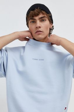 Bavlnená mikina Tommy Jeans pánska, jednofarebná