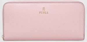 Kožená peňaženka Furla dámsky, ružová farba