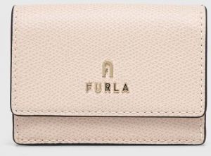 Kožená peňaženka Furla dámsky, béžová farba