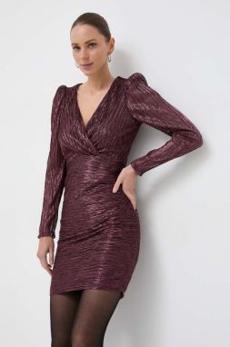 Šaty Morgan fialová farba, mini, priliehavá