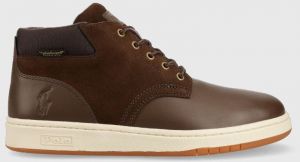 Topánky Polo Ralph Lauren Sneaker Boot pánske, hnedá farba