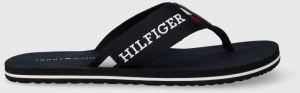 Žabky Tommy Hilfiger CORPORATE MONOTYPE BEACH SANDAL pánske, tmavomodrá farba, FM0FM04913