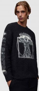 Vlnený sveter AllSaints Insignia čierna farba, teplý
