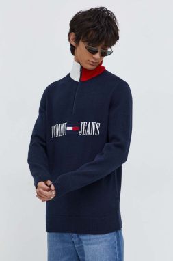 Sveter Tommy Jeans pánsky, tmavomodrá farba