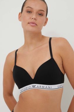 Podprsenka Emporio Armani Underwear čierna farba, melanž
