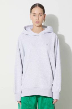 Bavlnená mikina adidas Originals Hoodie dámska, šedá farba, s kapucňou, melanžová, IX2344