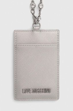 Puzdro na karty Love Moschino strieborná farba