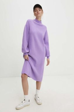 Šaty Answear Lab fialová farba, mini, oversize
