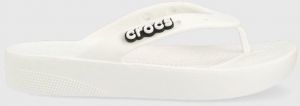 Žabky Crocs Classic Platform Flip W dámske, biela farba, na platforme, 207714