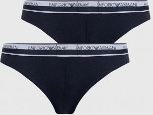 Brazílske nohavičky Emporio Armani Underwear 2-pak tmavomodrá farba
