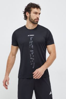 Športové tričko adidas TERREX Agravic čierna farba, s potlačou